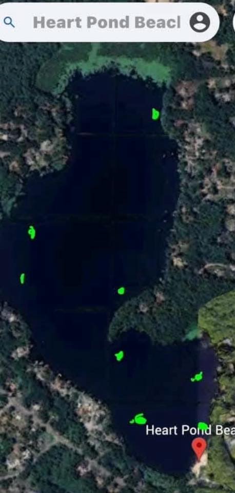 Heart Pond thin ice locations Heart Pond thin ice locations