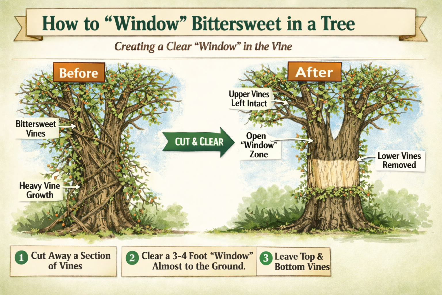 Diagram of how to window a tree